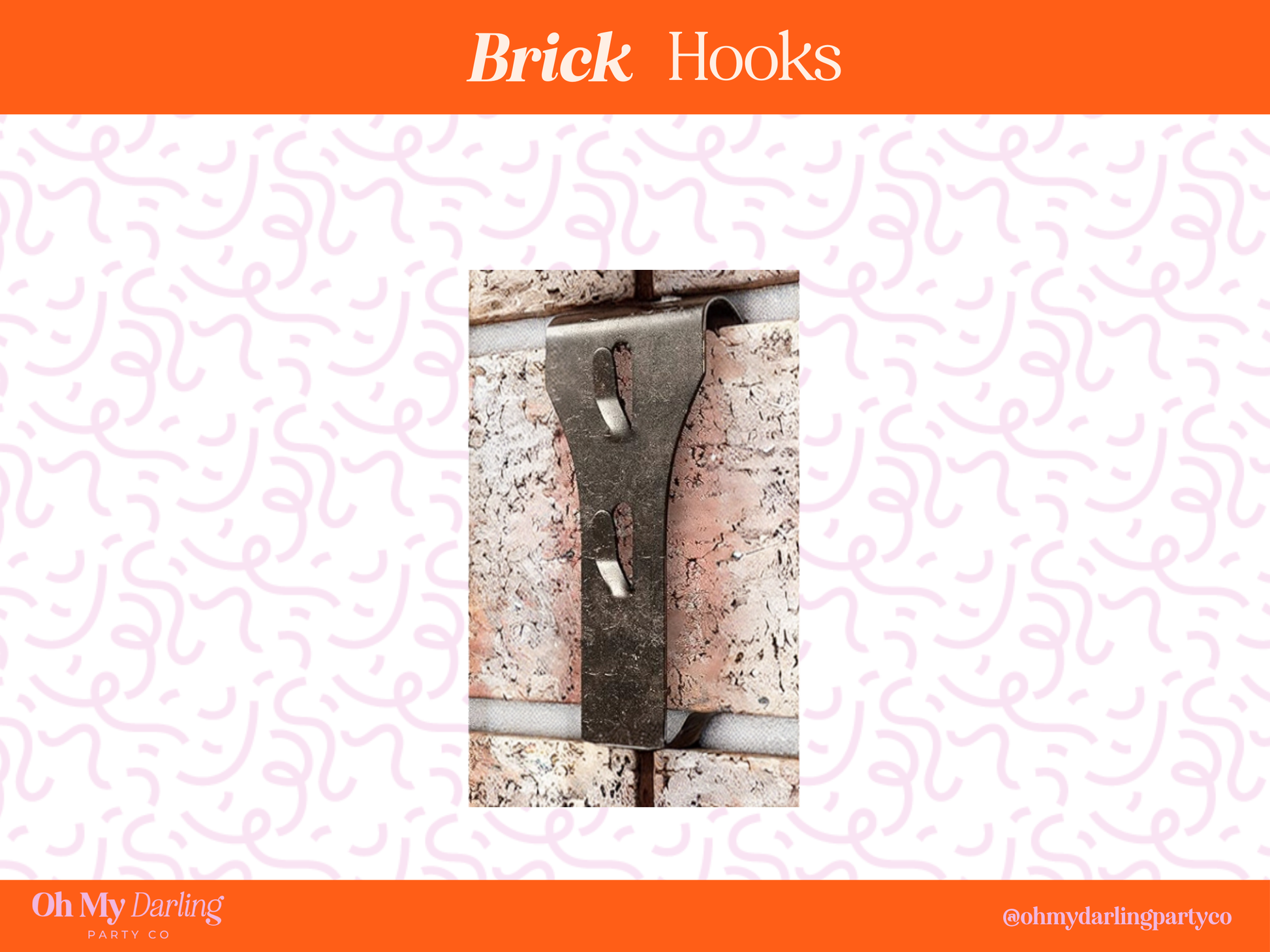 Brick Hooks fringe garland hanging against a white wall with balloons. Fringe decor perfect for corporate events or parties.