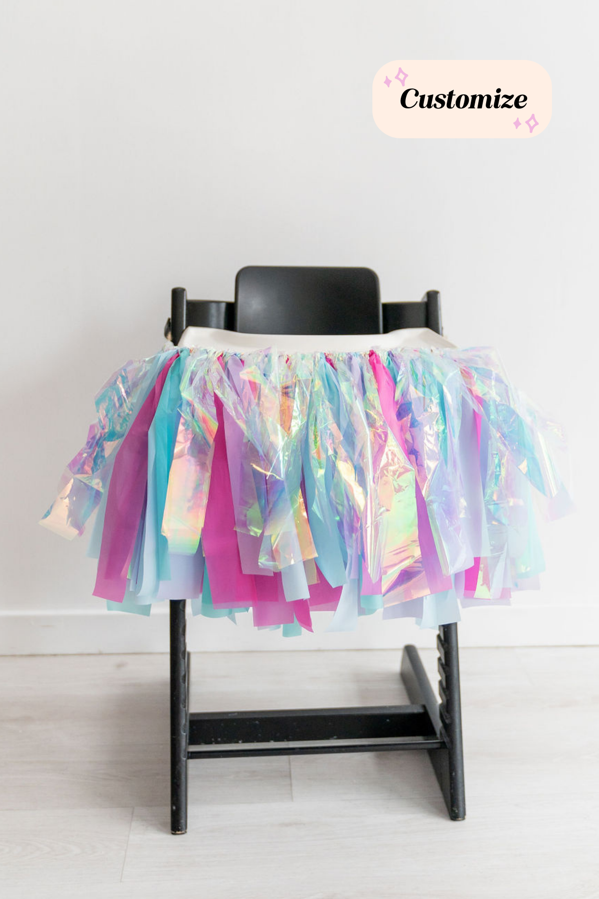 CUSTOM Fringe High Chair Skirt exclusive at Oh My Darling Party Co