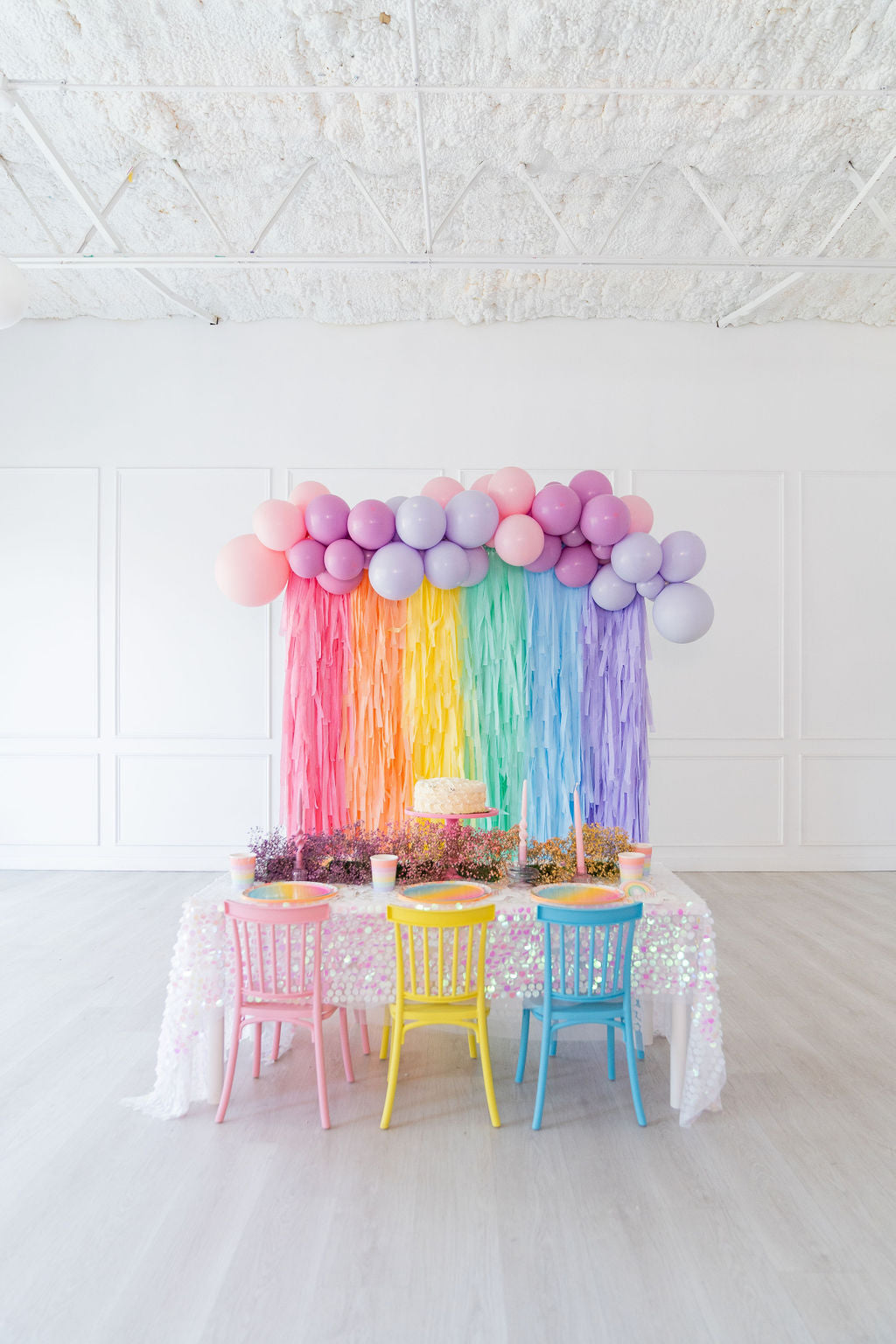 Pretty Pastel Rainbow Backdrop – Oh My Darling Party Co