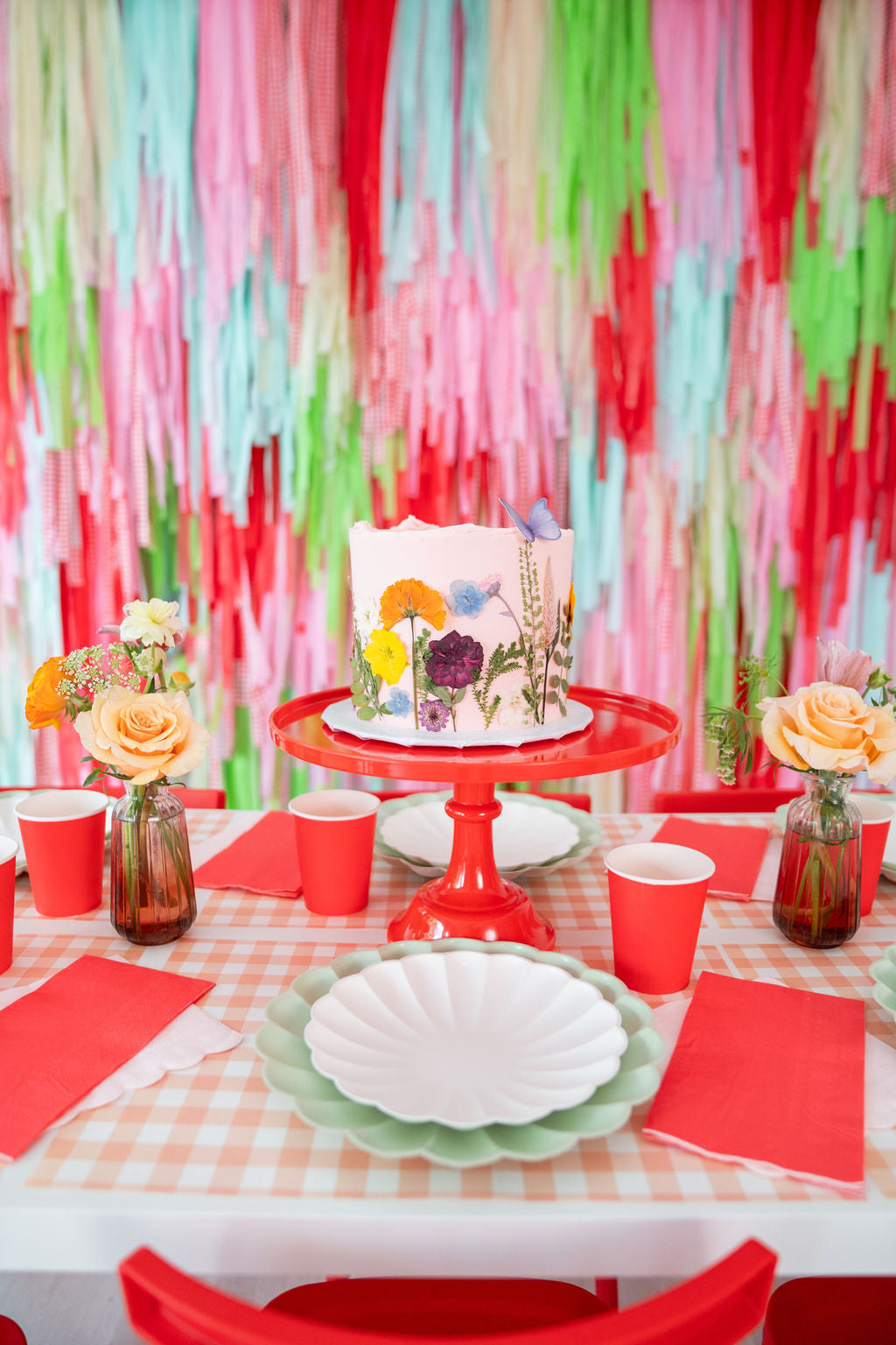 Berry Sweet Strawberry Fringe Backdrop-Backdrops-Oh My Darling Party Co