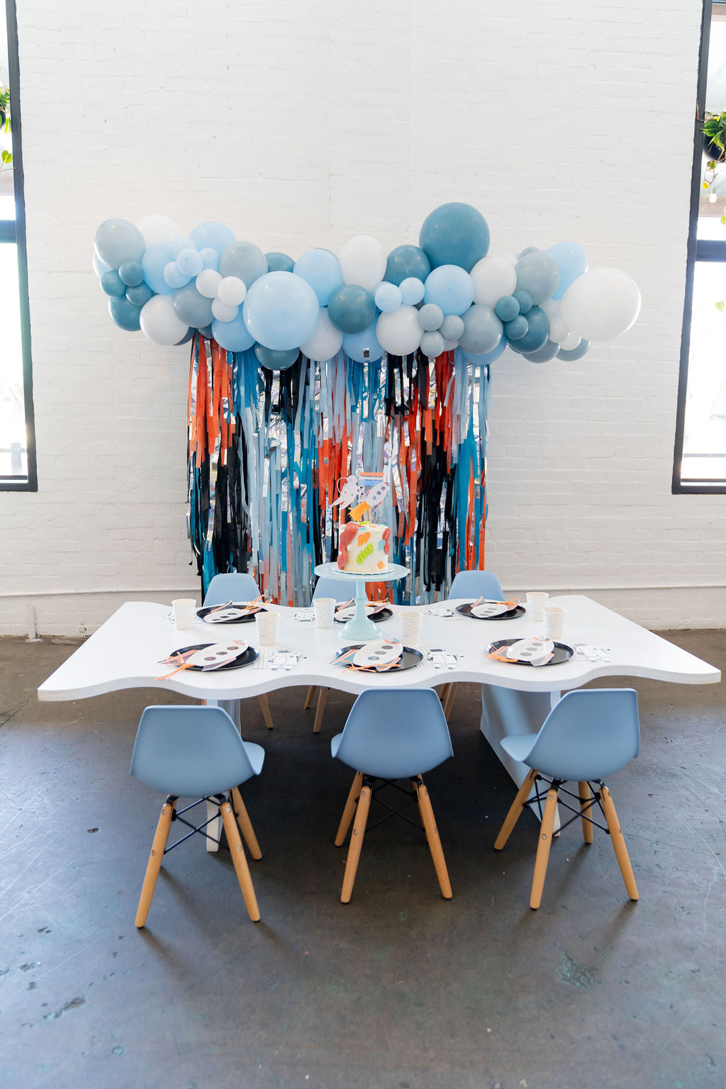 Blast Off Birthday Fringe Backdrop-Backdrops-Oh My Darling Party Co