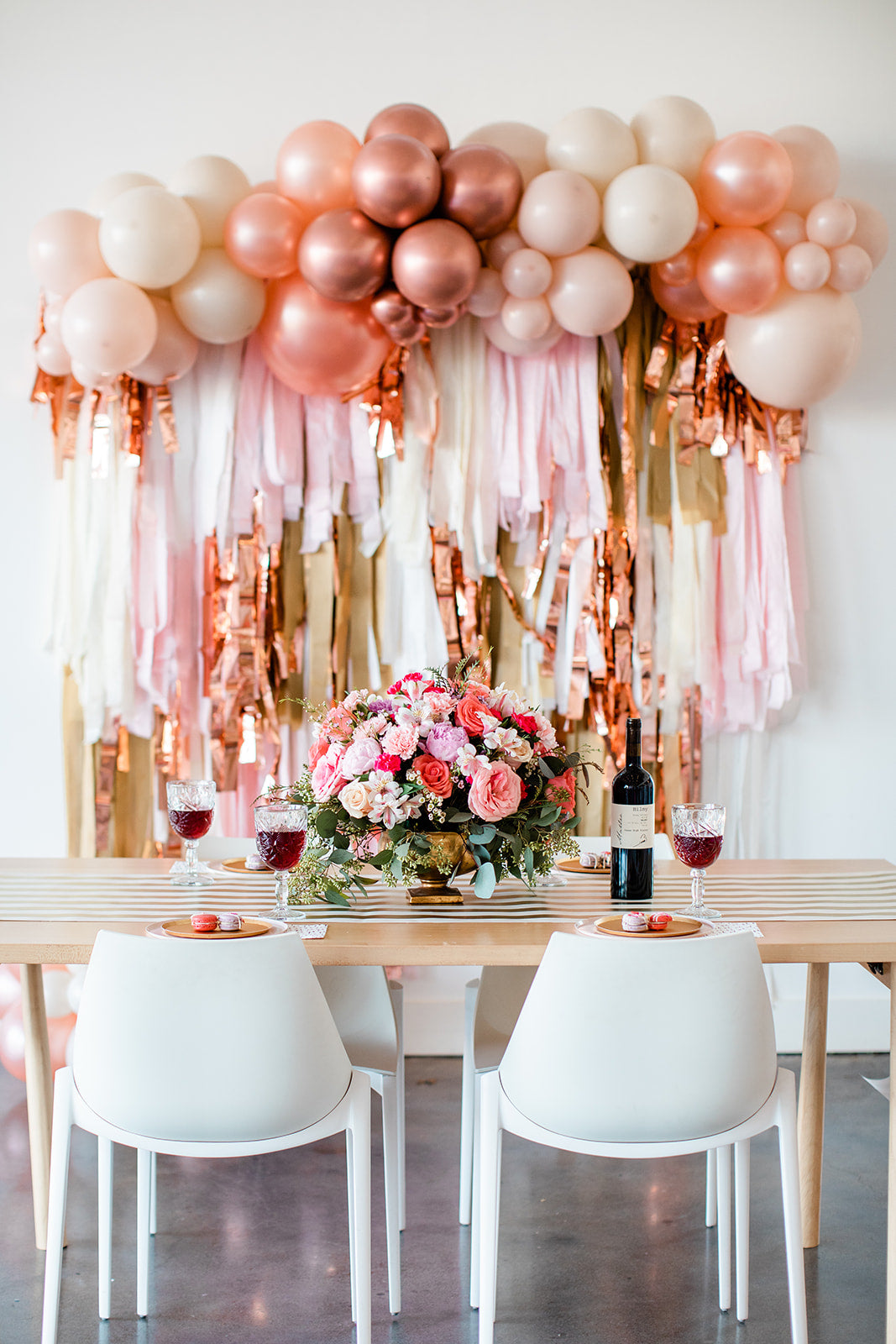 Blushing Rose Fringe Backdrop-Backdrops-Oh My Darling Party Co