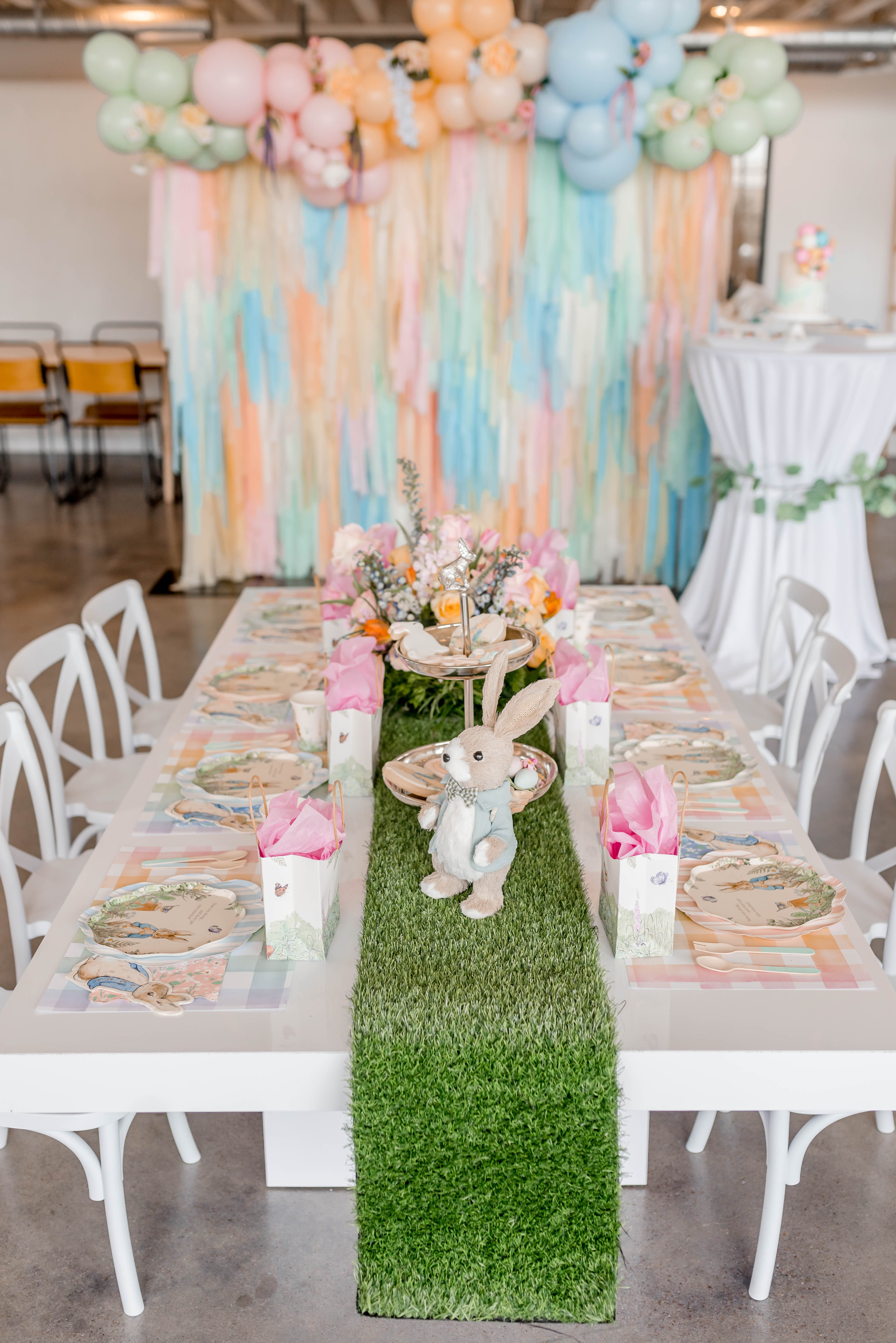 Bunnies & Blooms Fringe Backdrop-Backdrops-Oh My Darling Party Co