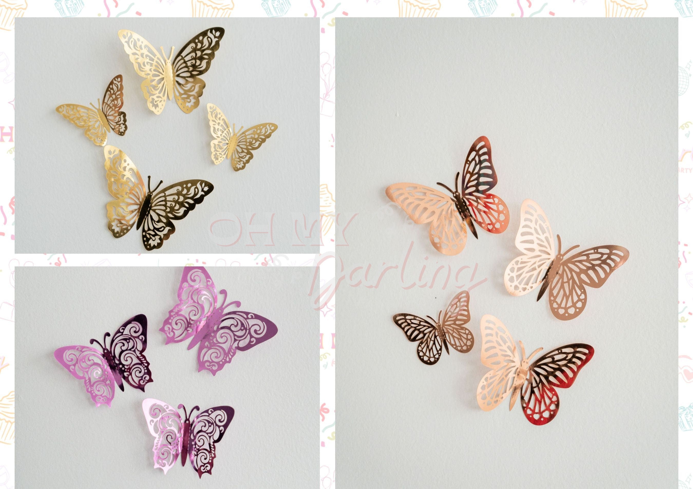 Butterfly Decals-Backdrops-Oh My Darling Party Co