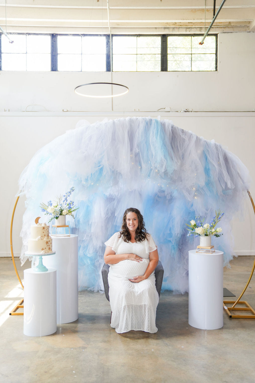 Cloud 9 Semi Circle Tulle Backdrop-Backdrops-Oh My Darling Party Co