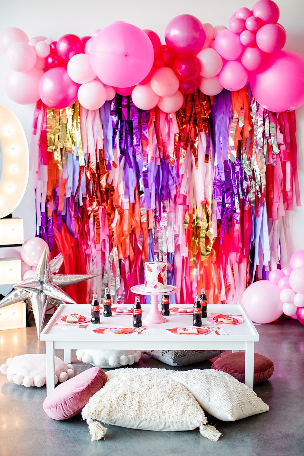 Colorful Valentine Fringe Backdrop-Backdrops-Oh My Darling Party Co