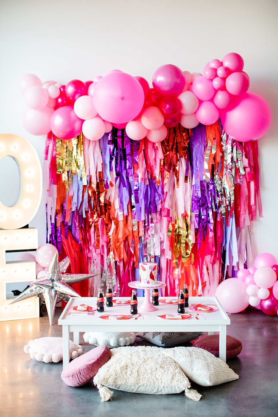Colorful Valentine Fringe Backdrop-Backdrops-Oh My Darling Party Co