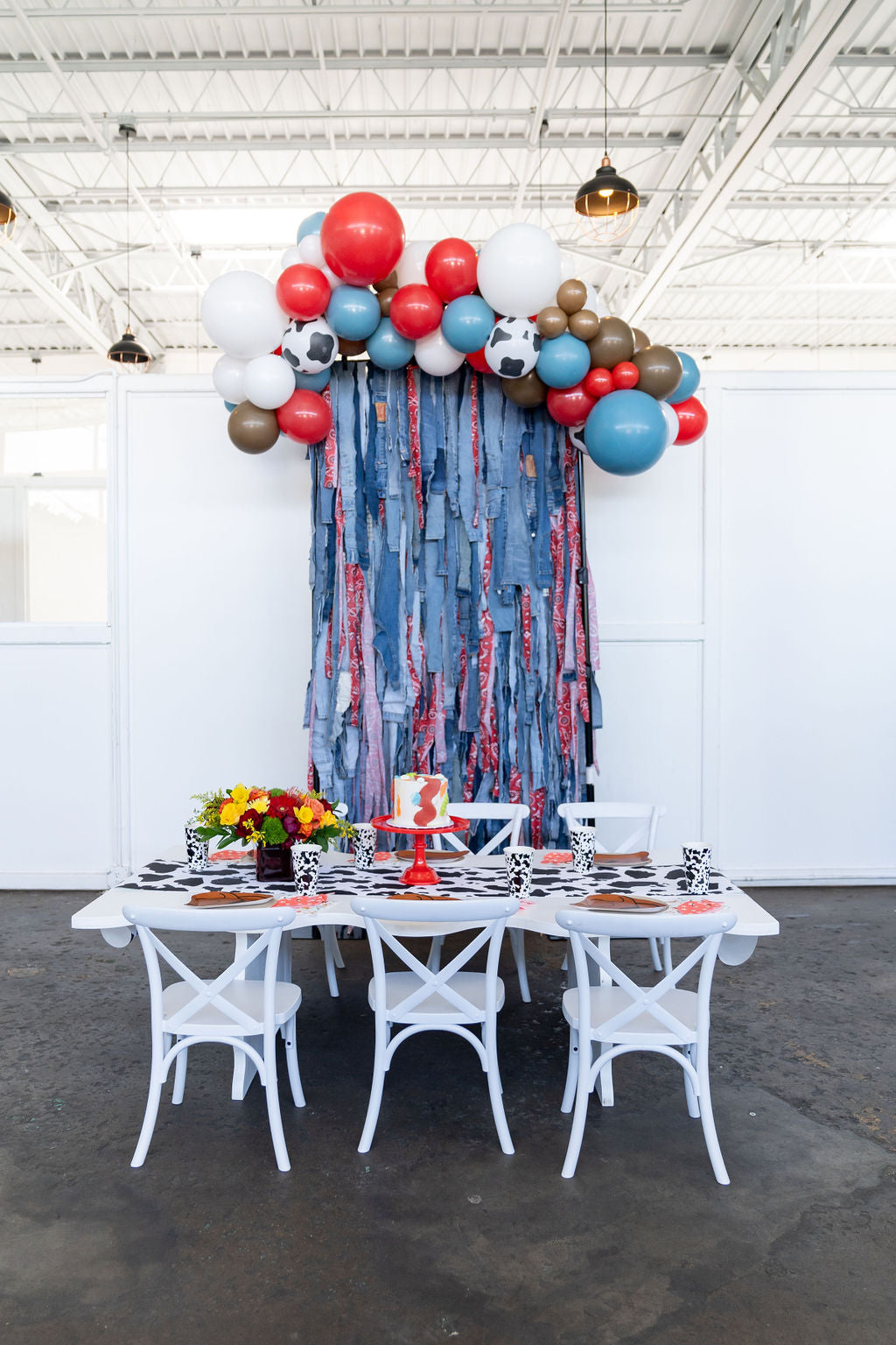 Denim Daze, Bandana Blaze Fringe Backdrop-Backdrops-Oh My Darling Party Co