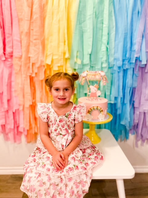 Pretty Pastel Rainbow Fringe Backdrop-Backdrops-Oh My Darling Party Co