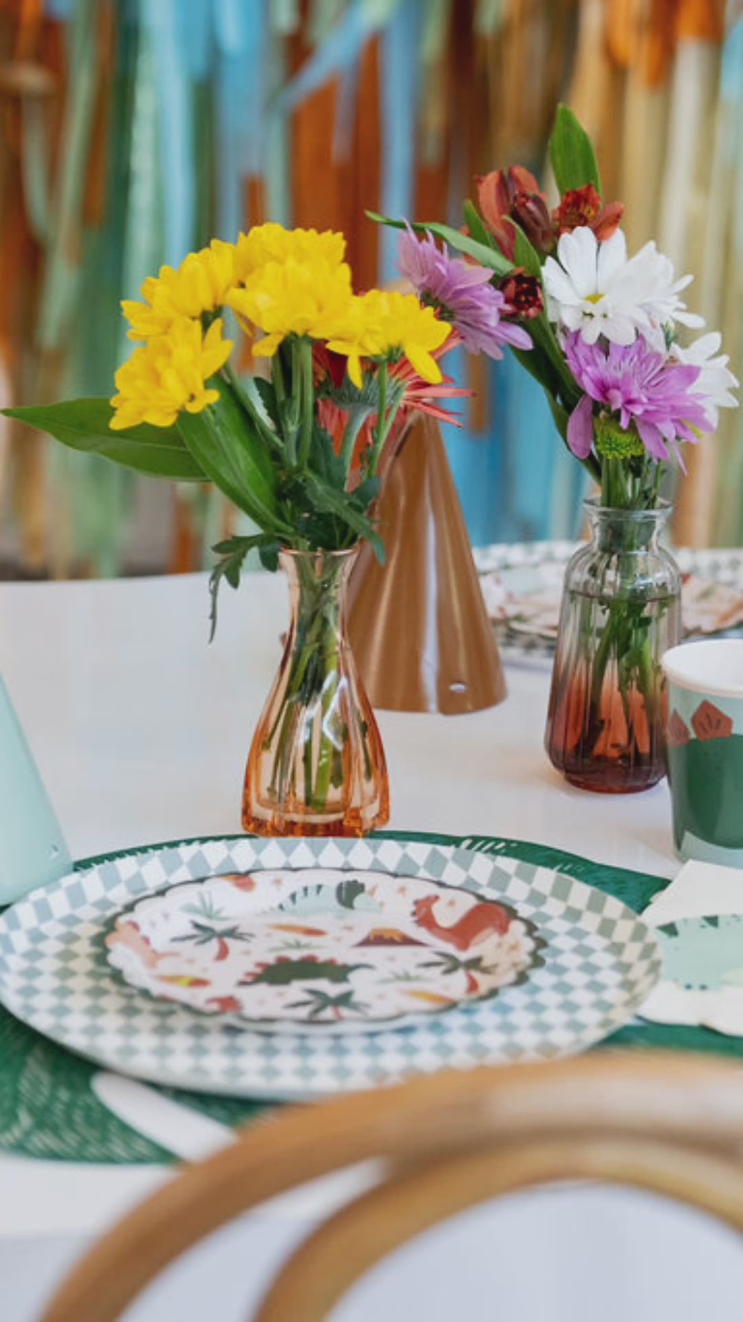 Load video: Roar Rendezvous Fringe Backdrop-Backdrops-Oh My Darling Party Co