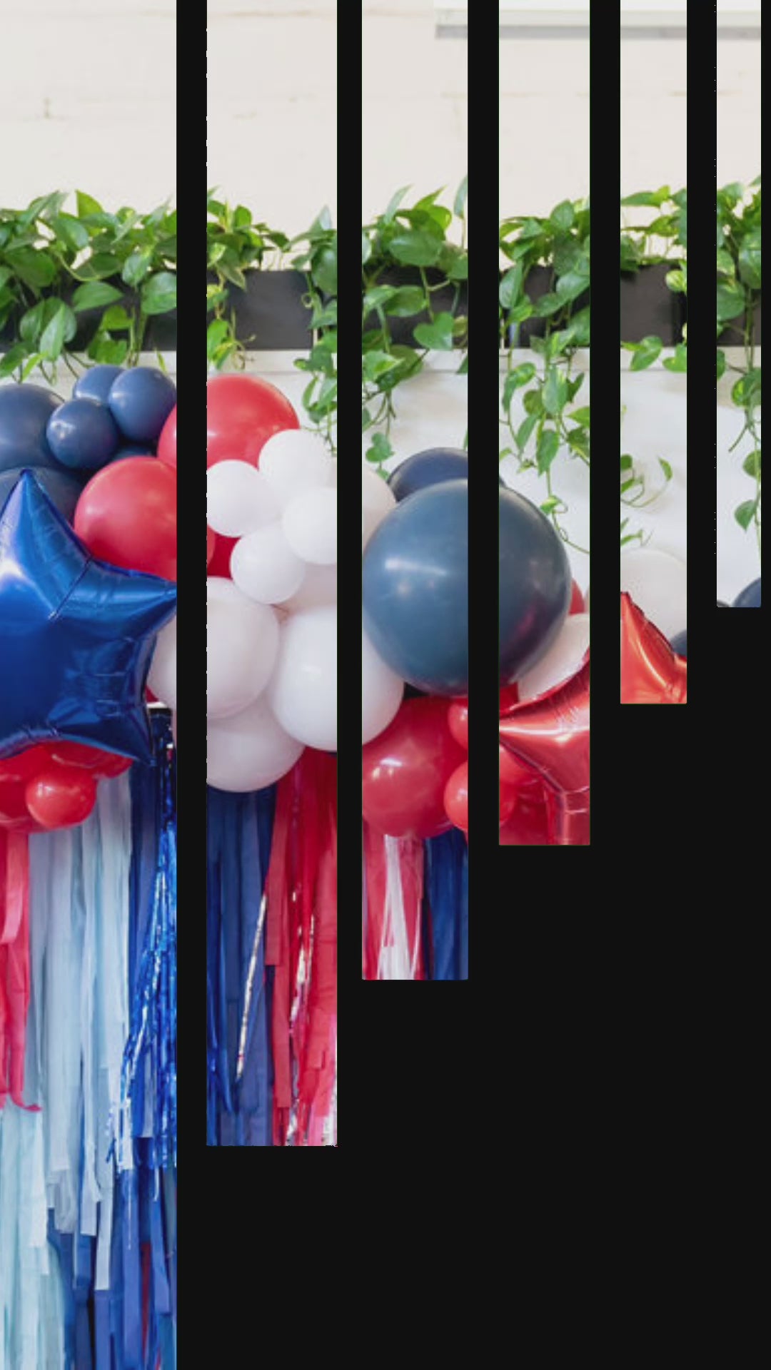 Load video: Stars & Stripes Fringe Backdrop