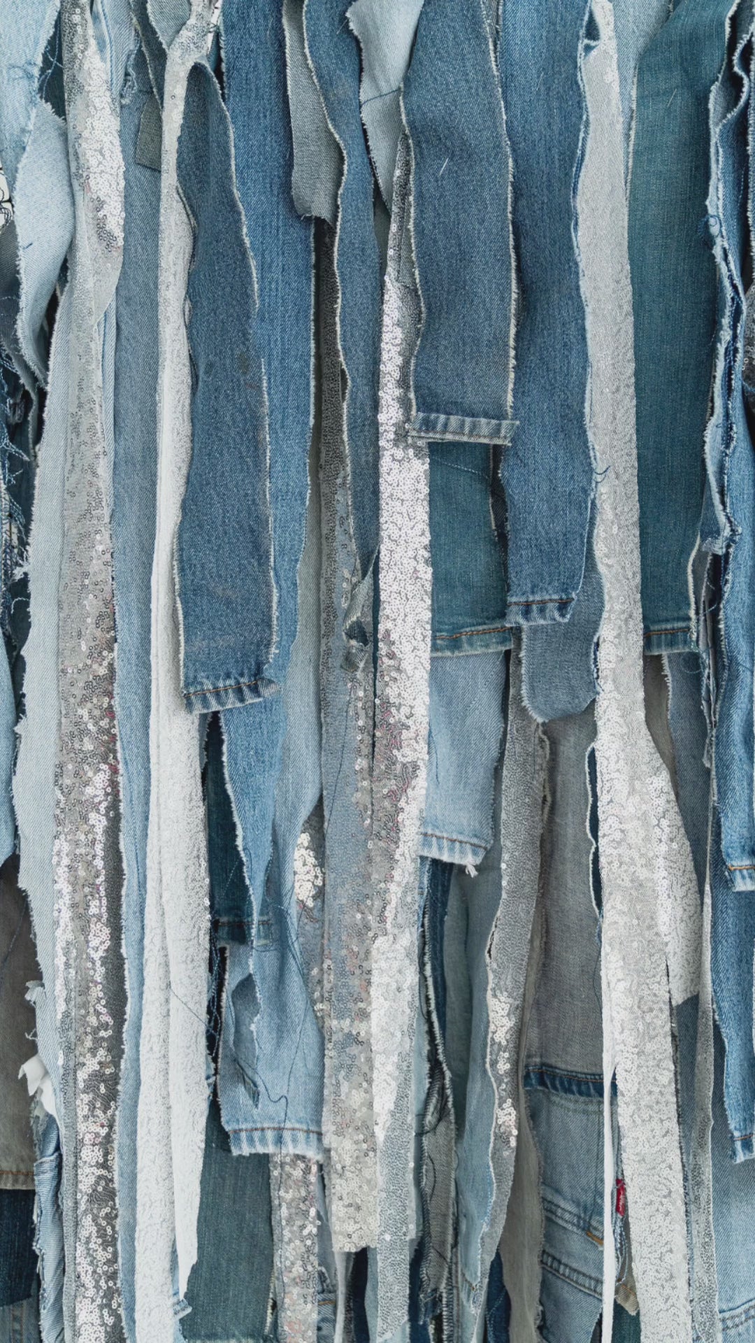 Load video: Denim & Bling Fringe Backdrop-Backdrops-Oh My Darling Party Co