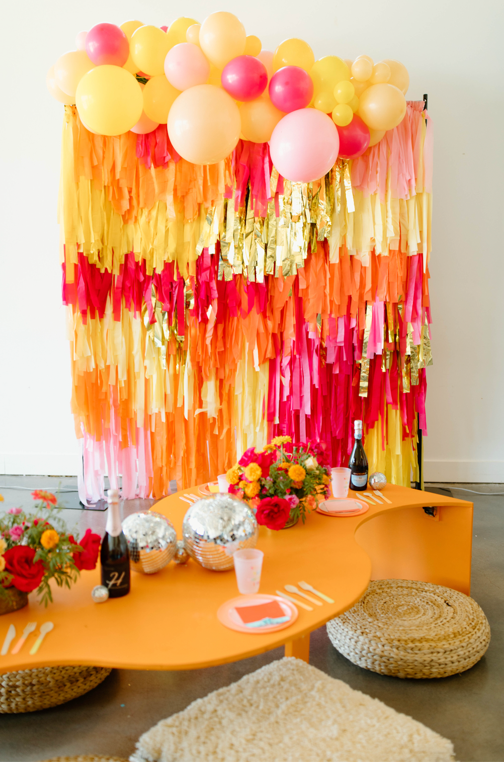 Retro Wave Fringe Backdrop-Backdrops-Oh My Darling Party Co