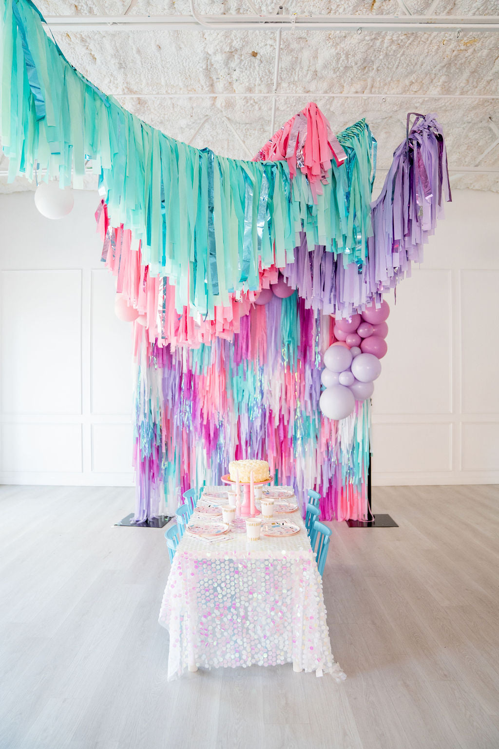 Spa Party Fringe Fringe Backdrop-Backdrops-Oh My Darling Party Co