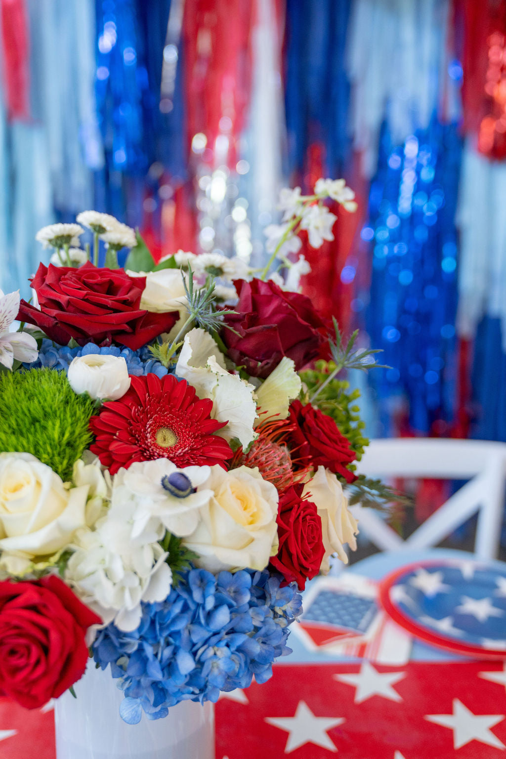 Stars & Stripes Fringe Backdrop-Backdrops-Oh My Darling Party Co