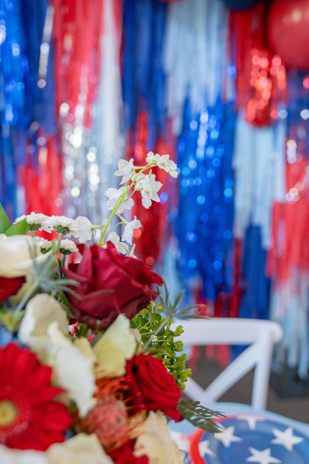 Stars & Stripes Fringe Backdrop-Backdrops-Oh My Darling Party Co