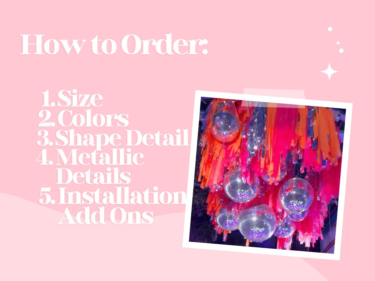 CUSTOM Overhead Swag - Oh My Darling Party Co-custom overhead #Fringe_Backdrop#