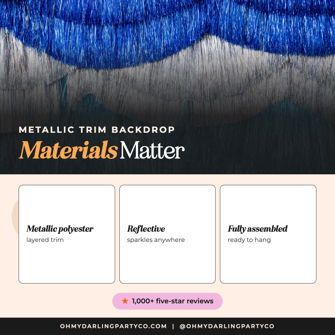 Custom Metallic Trim Backdrop materials