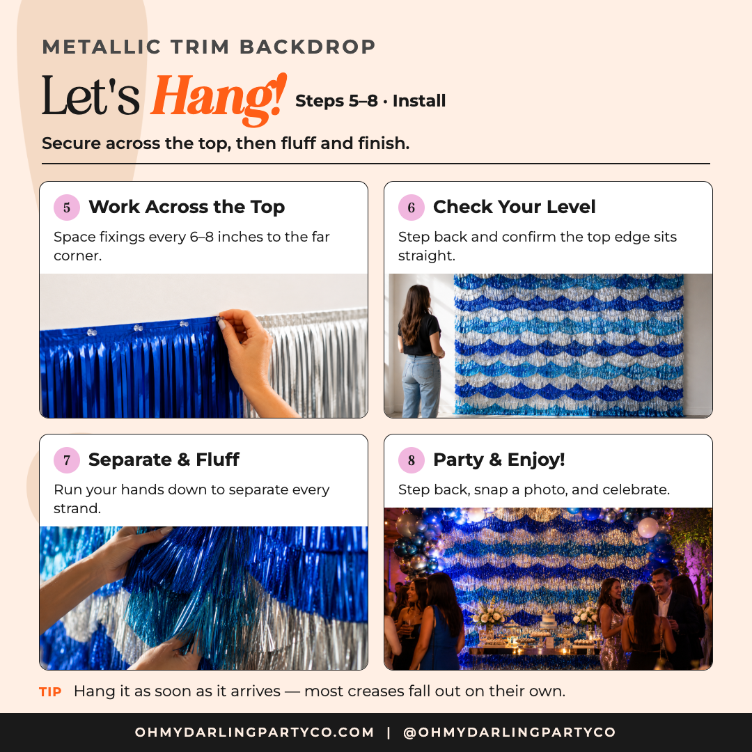 Custom Metallic Trim Backdrop by Oh My Darling Party Co