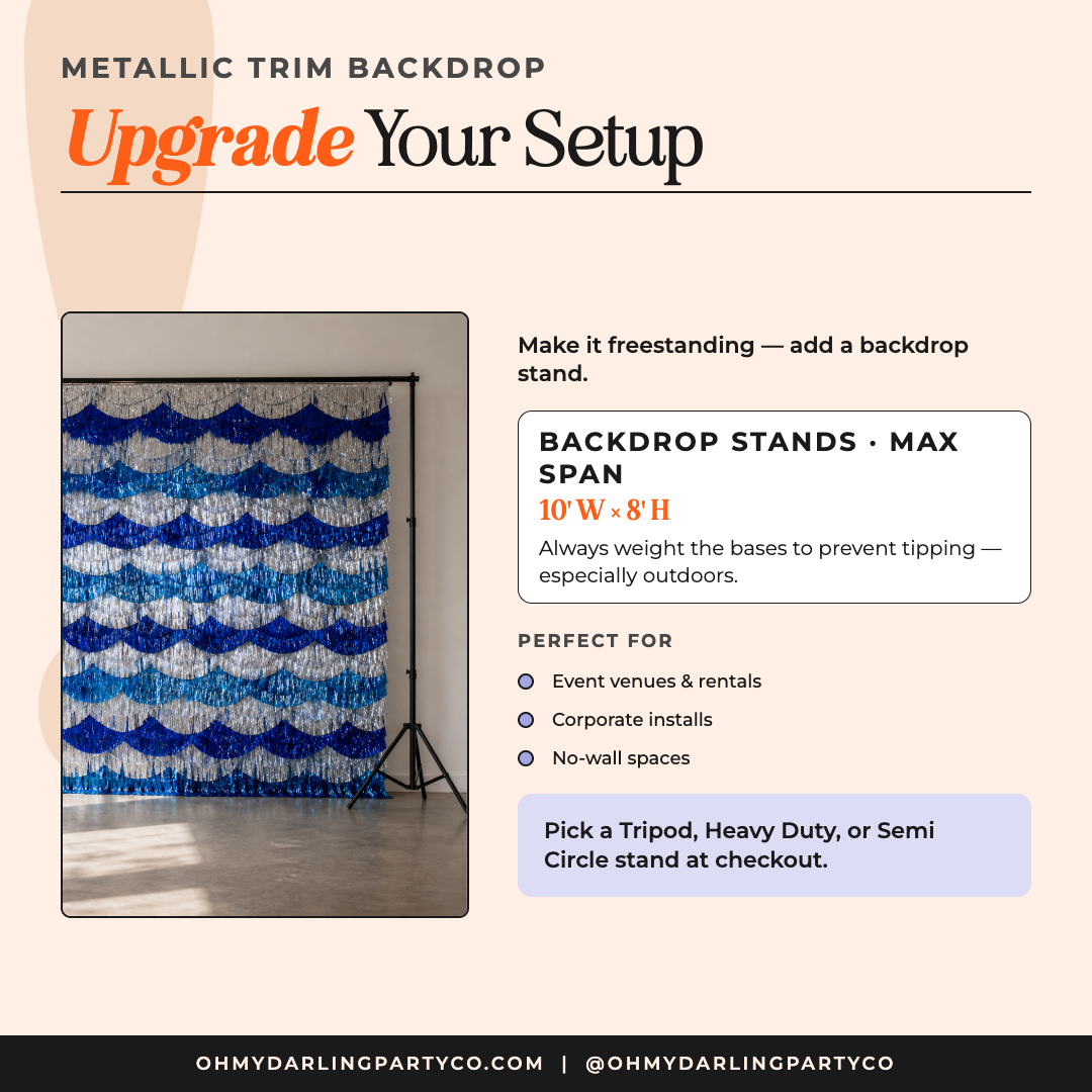 Custom Metallic Trim Backdrop by Oh My Darling Party Co