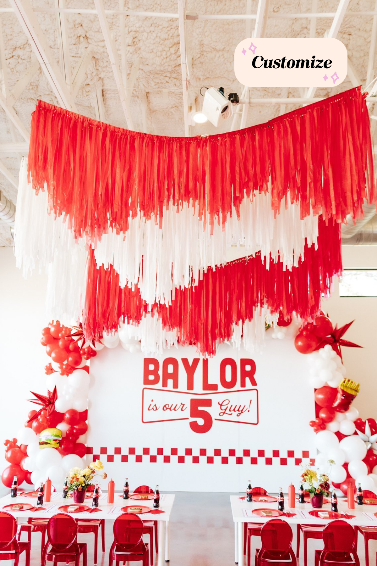 Custom Aerial Ceiling Fringe Strand-Oh My Darling Party Co-Fringe Backdrop, Streamer Backdrop, Fringe perfect for events & parties!