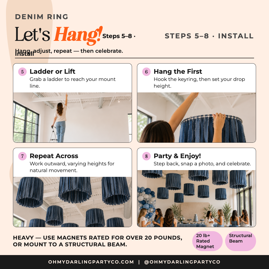 How to hang your denim ring, step 2
