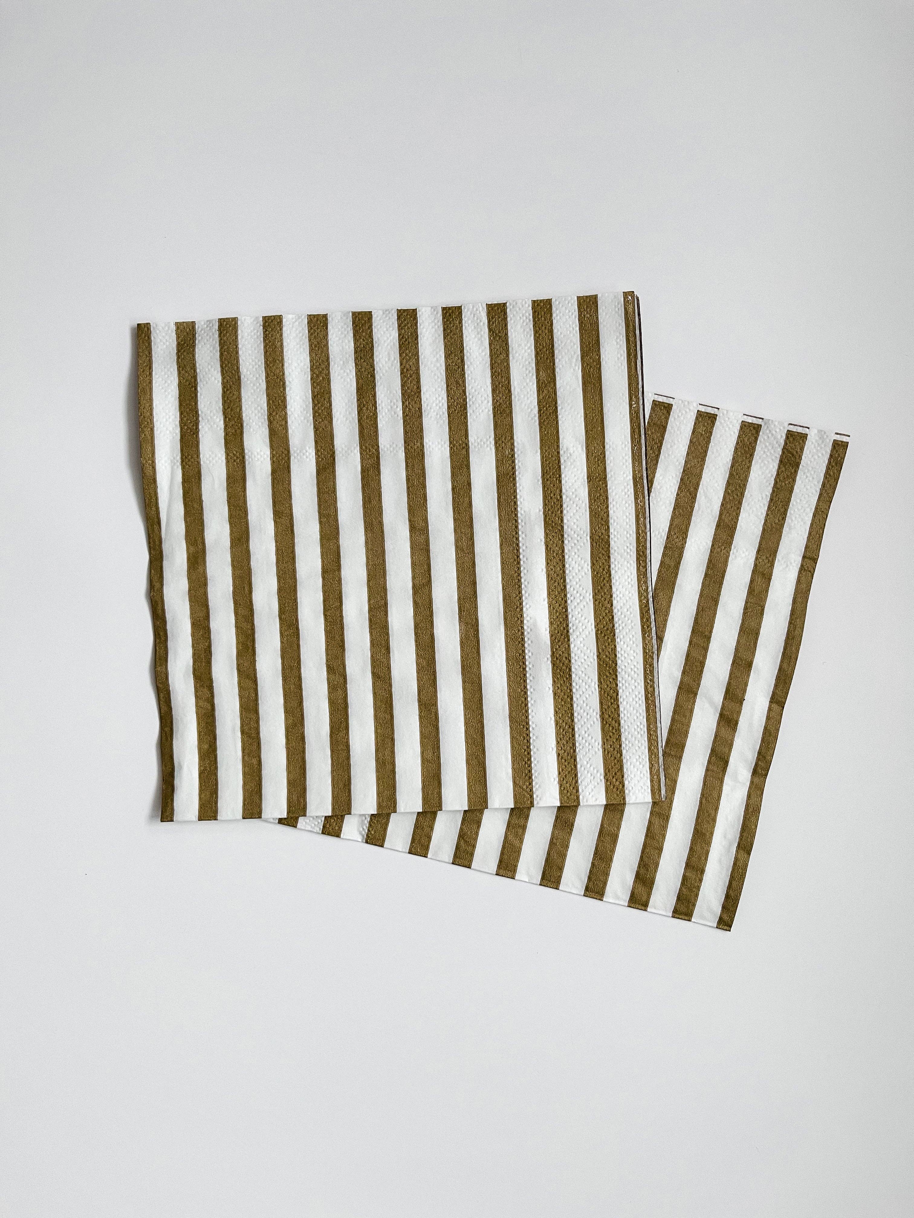Classic Stripe Gold Matte  Large Napkin