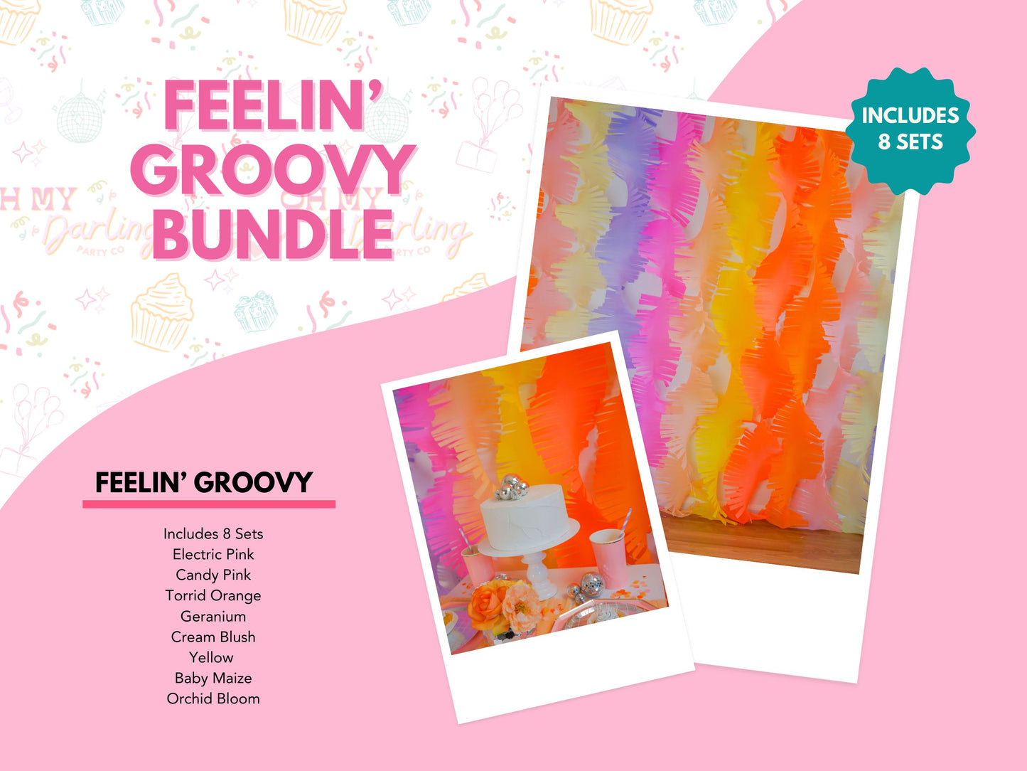 Feelin' Groovy Crepe Paper Fringe Streamers-Fringe Backdrop-Party Decor-Oh My Darling Party Co-Oh My Darling Party Co-1st birthday decor, affordable fringe backdrop, baby shower decor, bachelorette, bachelorette backdro, bachelorette party, backdrops for party, balloon garland, balloon garlands, best sellers, Birthday, birthday decor, birthday girl, Birthday Party, boho nursery, boho party decor, boho tassel garland, bridal shower, cochella party decor, colorful backdrop, crepe paper streamers, fiesta, frin