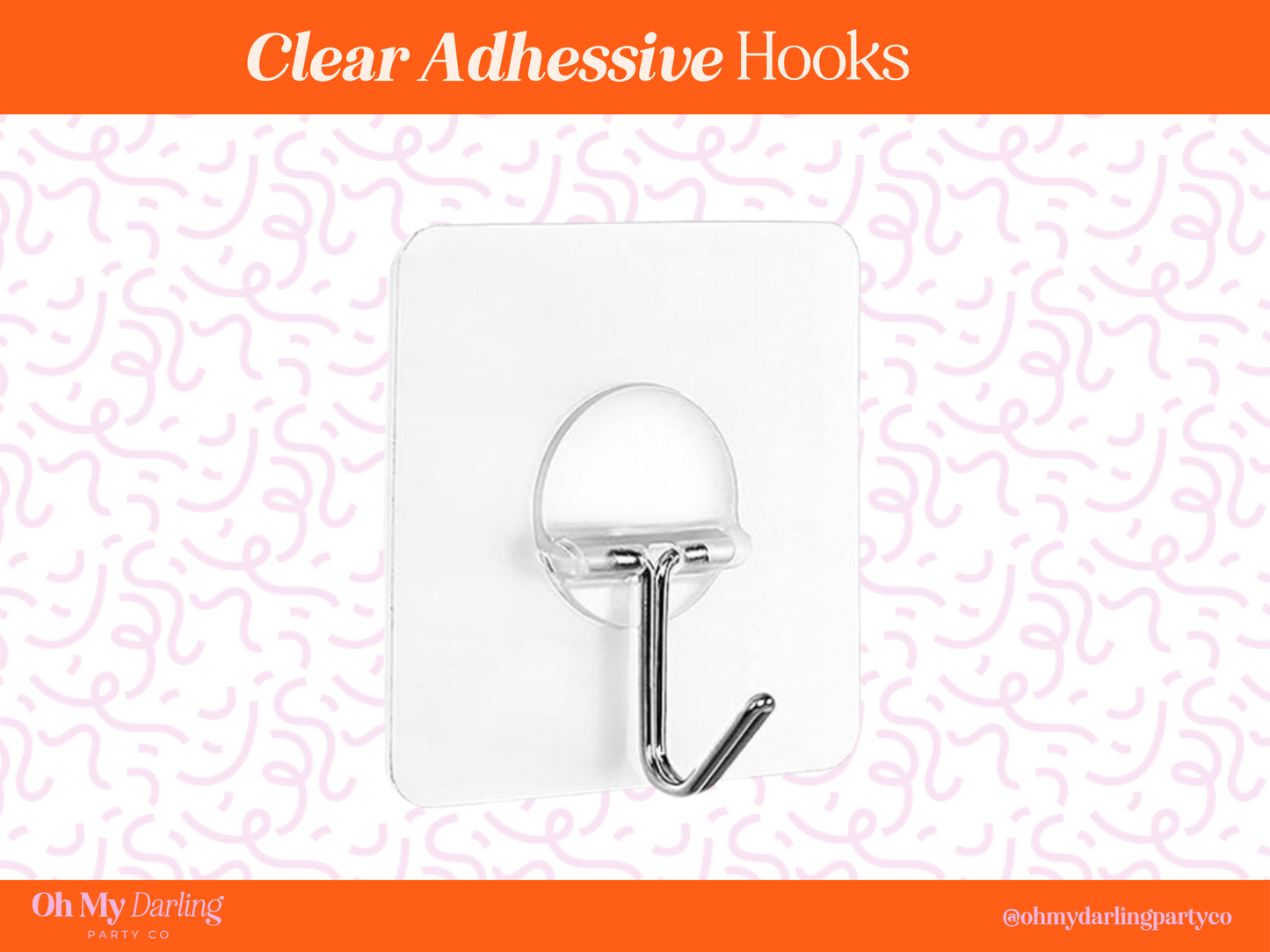 Clear Adhesive Hooks