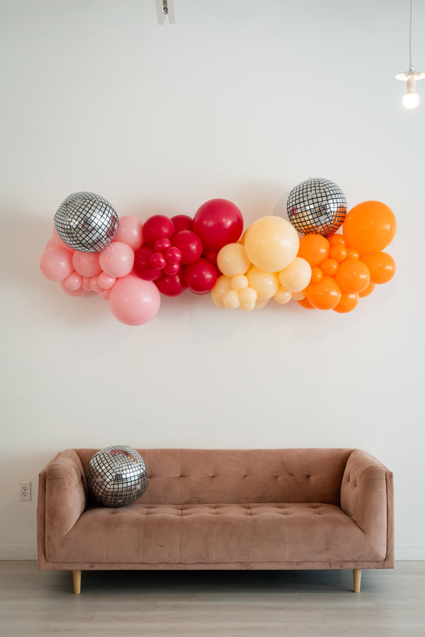 Let's Disco Balloon Kit-Oh My Darling Party Co-Fringe Backdrop, Streamer Backdrop, Fringe perfect for events & parties!