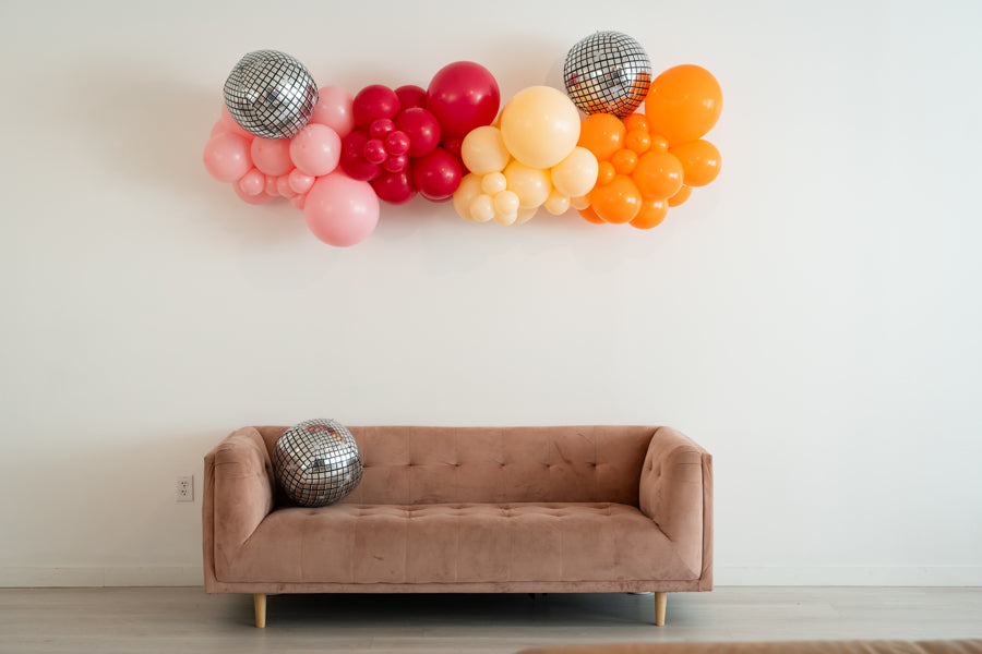 Let's Disco Balloon Kit-Oh My Darling Party Co-Fringe Backdrop, Streamer Backdrop, Fringe perfect for events & parties!