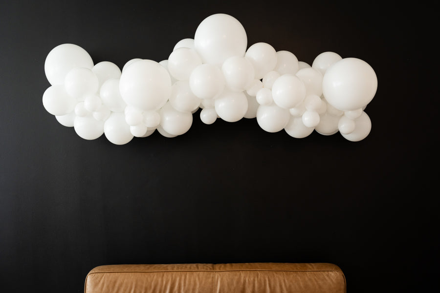 White Balloon Kit-Oh My Darling Party Co-Fringe Backdrop, Streamer Backdrop, Fringe perfect for events & parties!