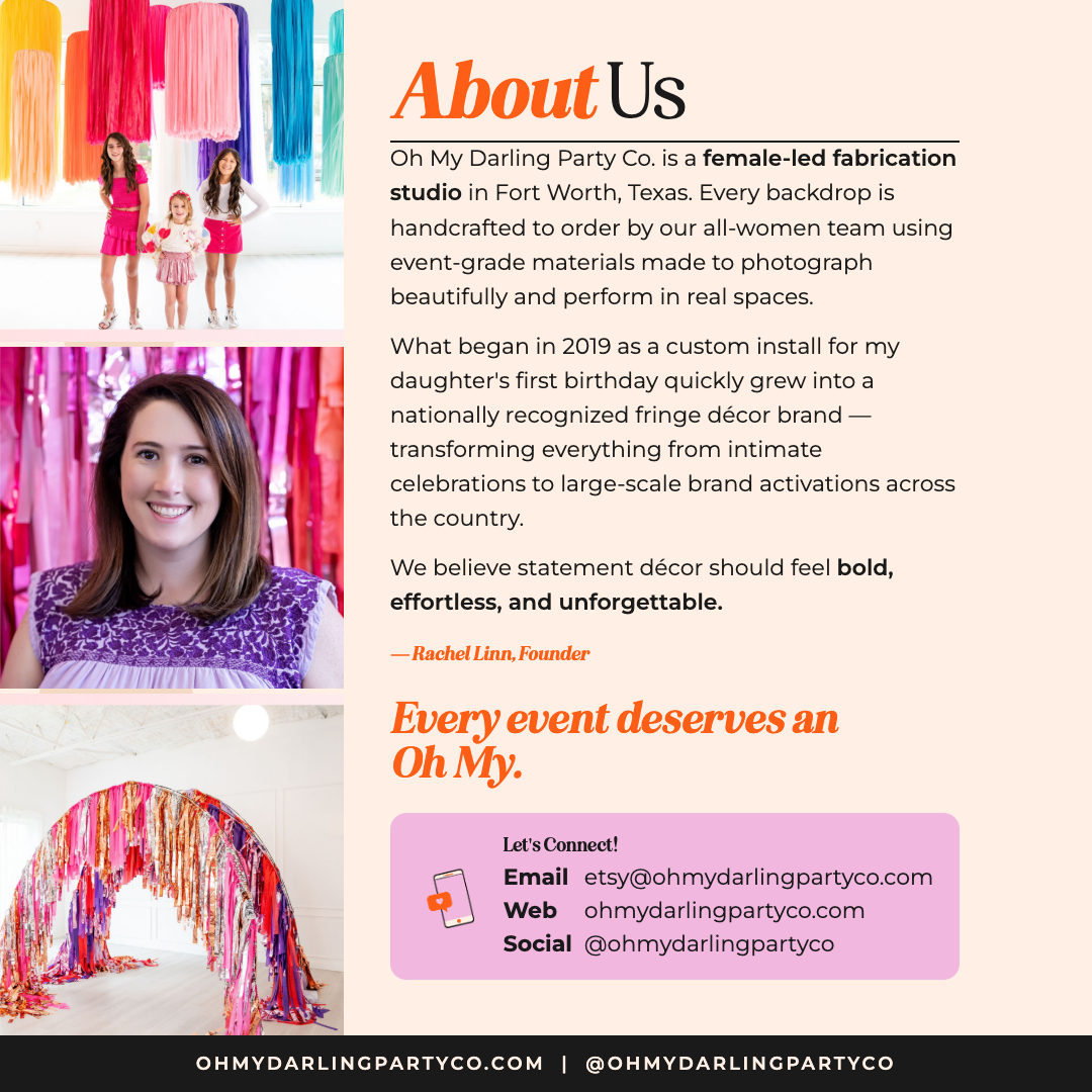 Custom Metallic Trim Backdrop by Oh My Darling Party Co
