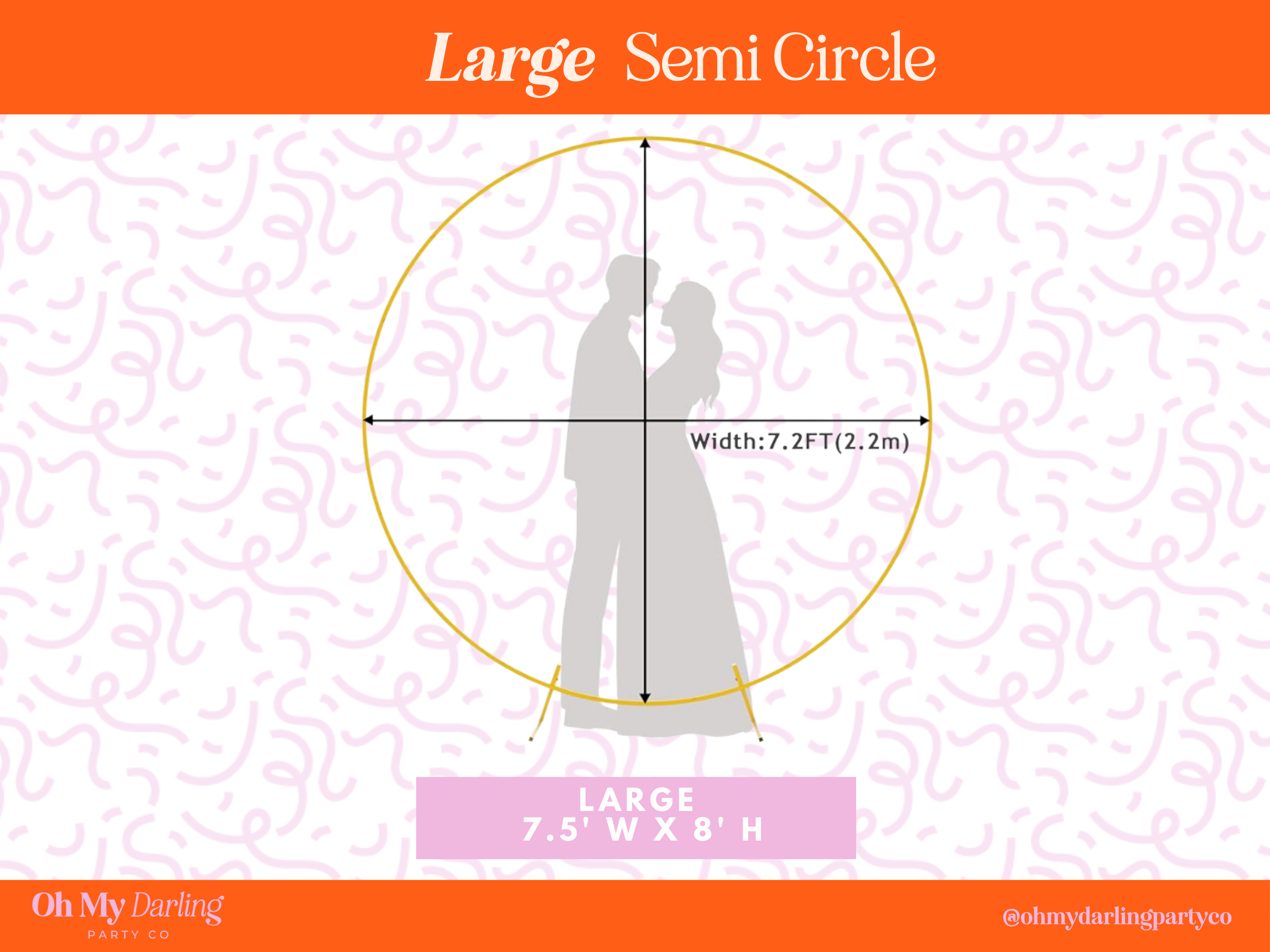 Semi Circle Stands-Oh My Darling Party Co-Fringe Backdrop, Streamer Backdrop, Fringe perfect for events & parties!