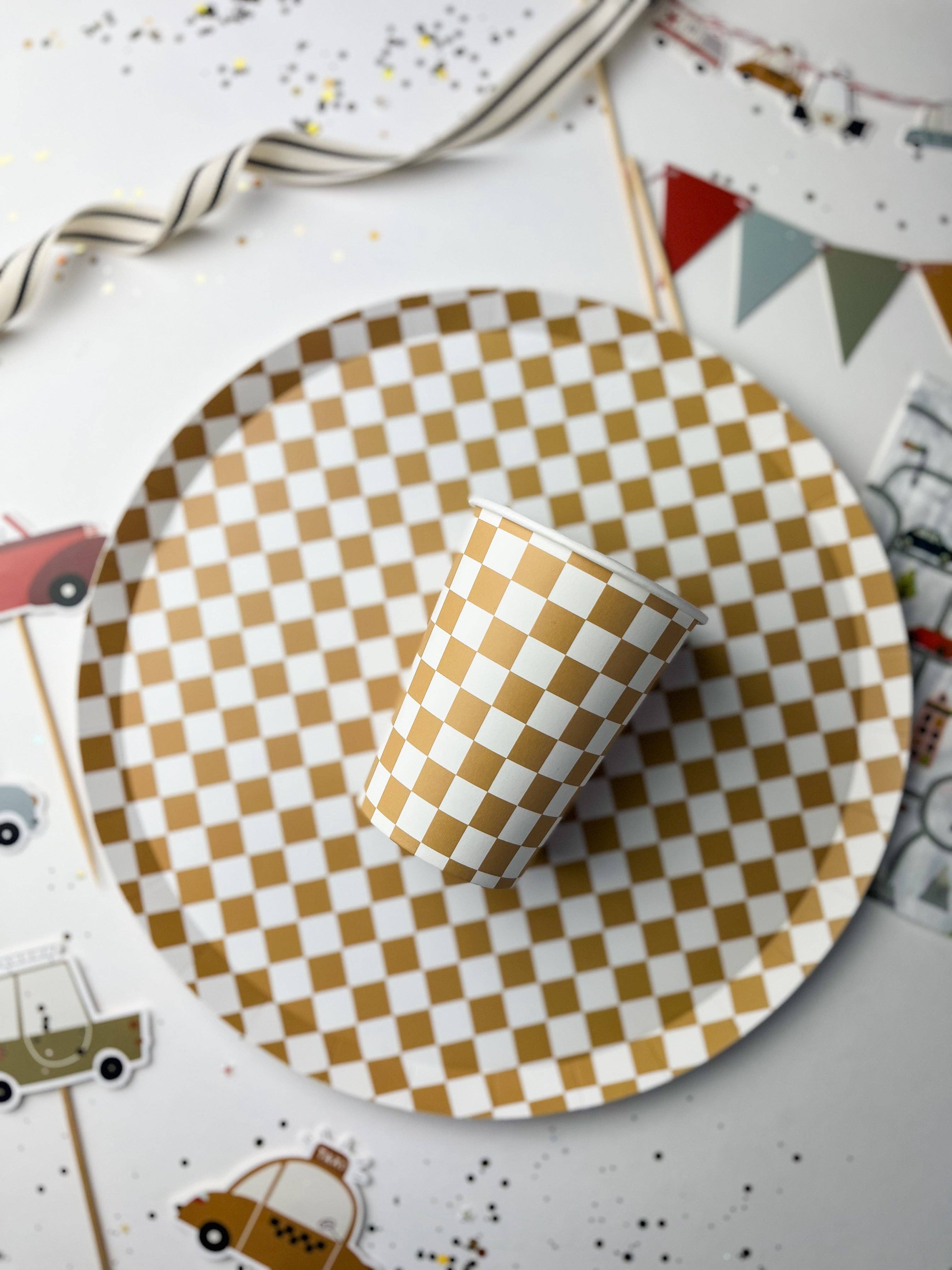 Checkered Gold Matte Plate