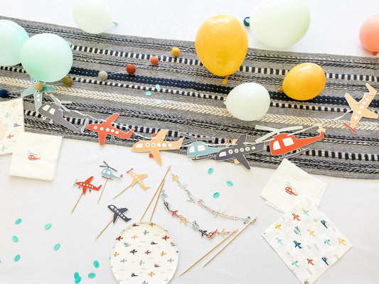 Airplane Banner-Fringe Backdrop-Party Decor-Josi James-Oh My Darling Party Co-Airplane, airplane birthday, banner, banners, birthday boy, boy baby shower, boy or girl, boy party, boy party napkins, Faire, party banner, pink banners, plane party, up up and away