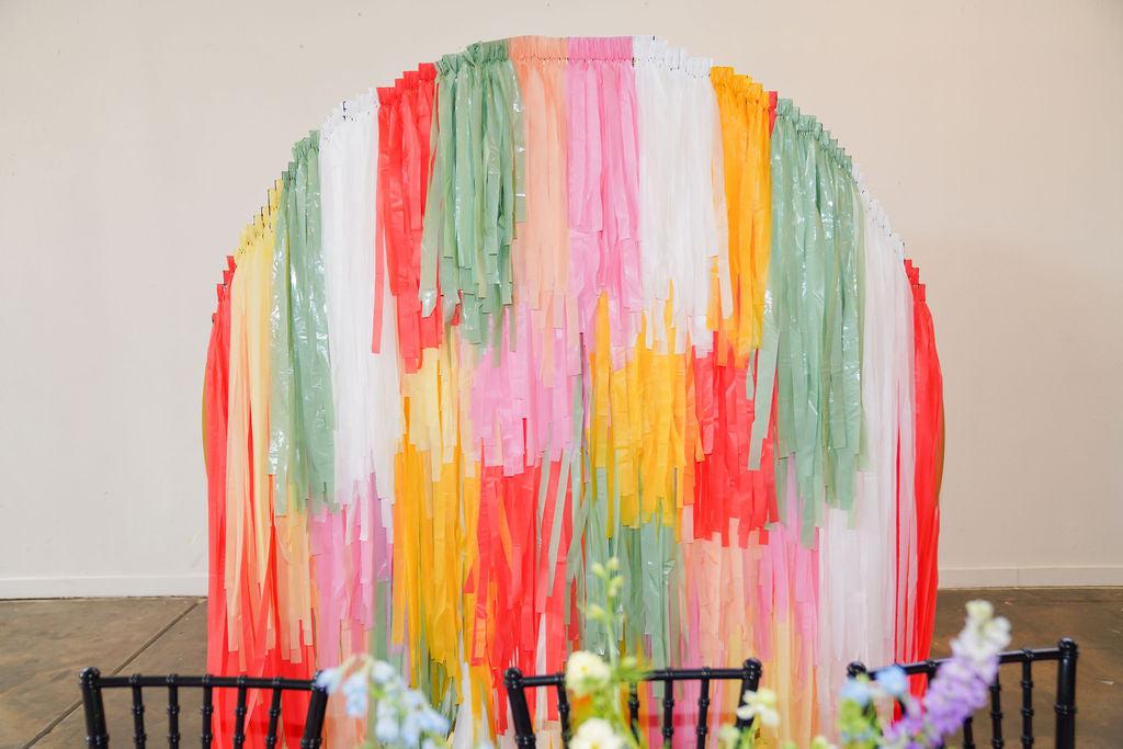 Aloha Baby Semi Circle Backdrop-Fringe Backdrop-Party Decor-Oh My Darling Party Co-Oh My Darling Party Co-1970's birthday, 1st birthday decor, 70's, 70's party, Aloha, Aloha Baby, baby, baby in bloom, baby love, baby on board, baby on the way, baby pink, baby reveal, baby shower, baby shower decor, baby yellow, babyshower, bachelorette, bachelorette backdro, bachelorette party, backdrops for party, balloon garland, balloon garlands, be my valentine, best sellers, birthday decor, birthday party, boho nursery