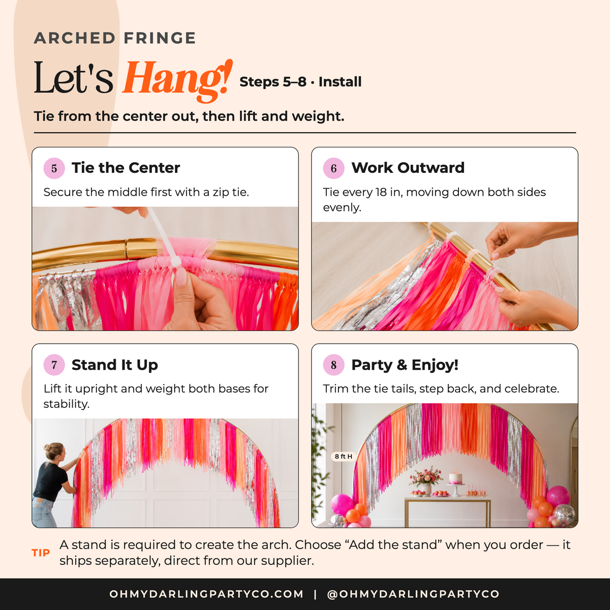 How to hang your arched fringe