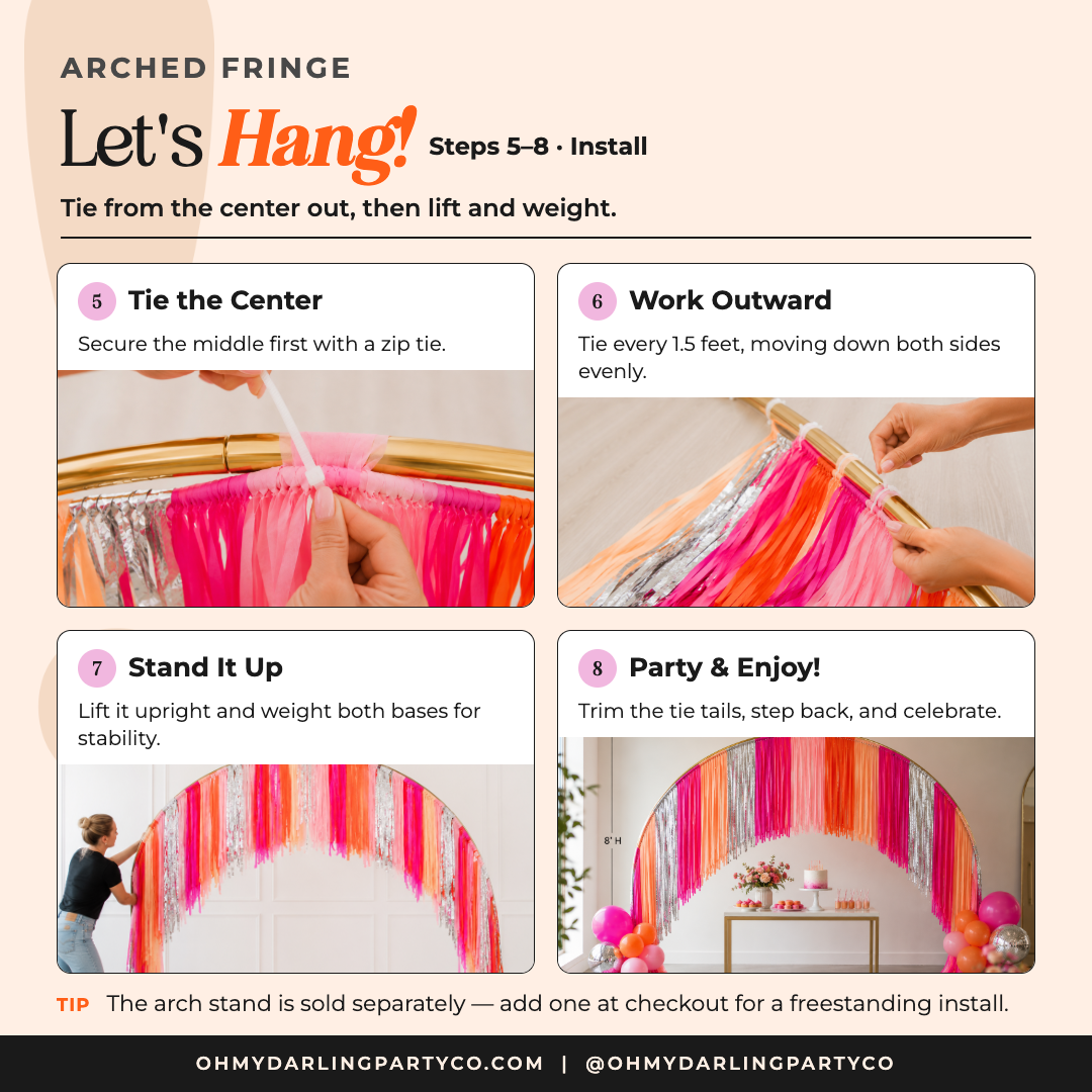 How to hang your arched fringe