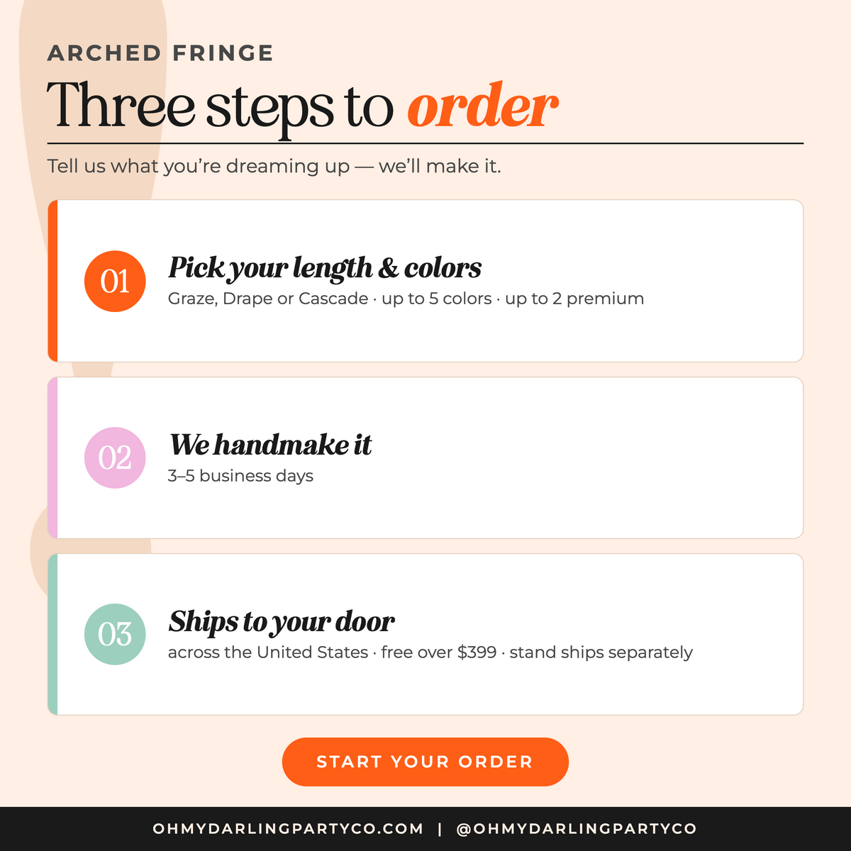 How to order your arched fringe