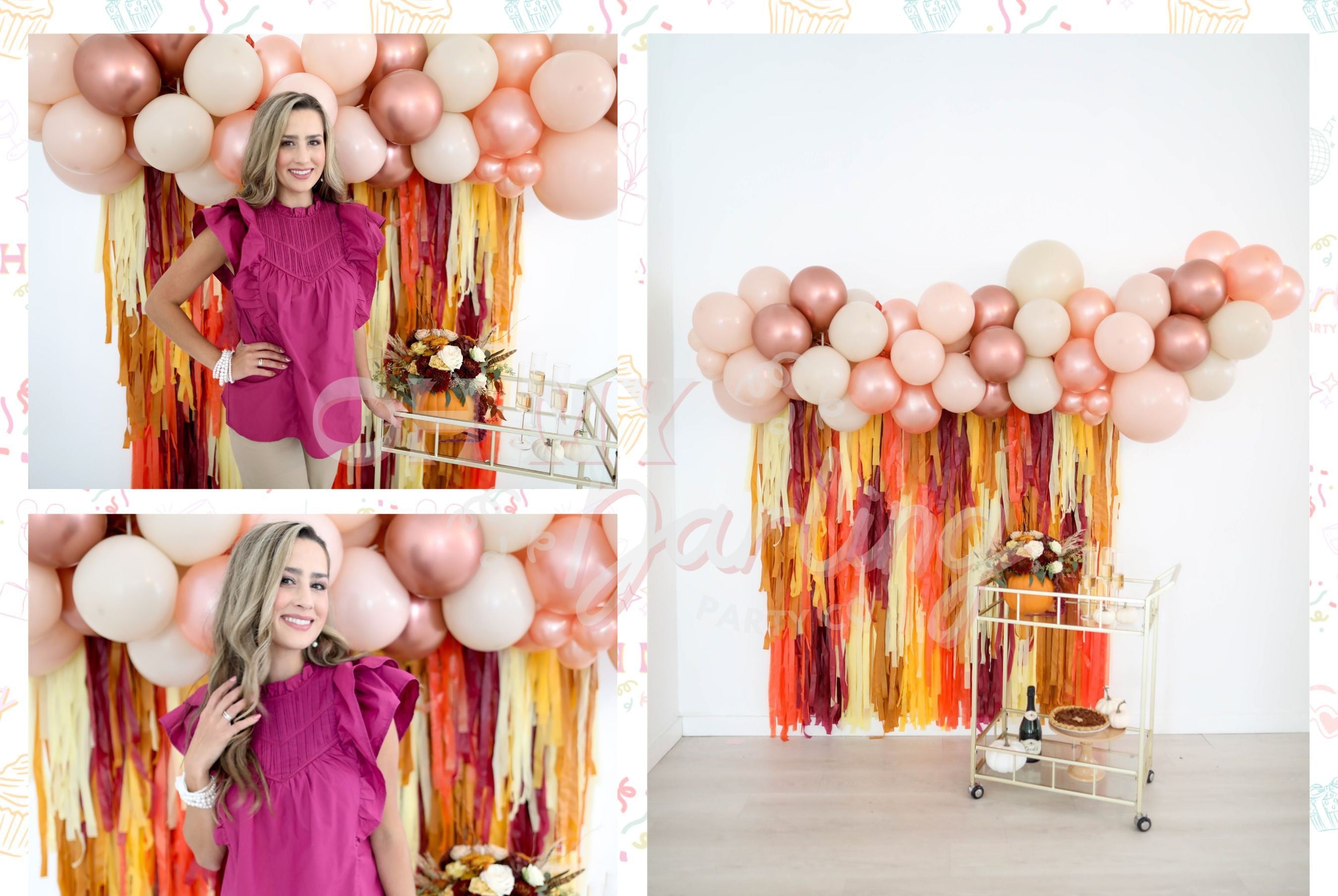 Fall decor, Thanksgiving backdrop, Peach Fringe Wall, Fringe Banner, Bridal 2024 Shower, 30th Birthday, Party Decor, Nude Colors, Banner, Tassel