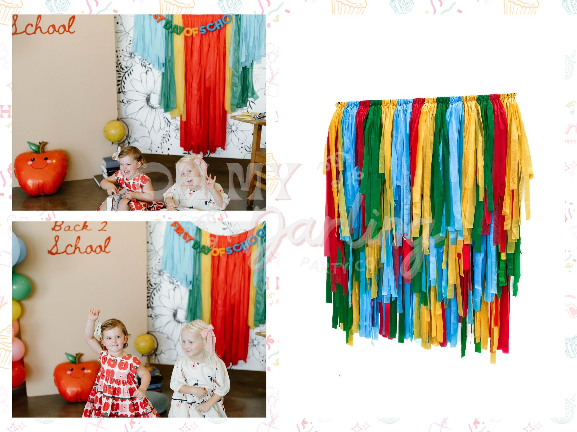 Back To School Backdrop-Fringe Backdrop-Party Decor-Oh My Darling Party Co-Oh My Darling Party Co-1st birthday decor, August, baby shower decor, bachelorette, bachelorette backdro, bachelorette party, back to school, backdrops for party, balloon garland, balloon garlands, bermuda, best sellers, birthday decor, birthday party, blue, BLUE BACKDROP, BLUE BACKDROPS, boat, boating, boats, boho nursery, boho party decor, boho tassel garland, bridal shower, cochella party decor, colorful backdrop, default, fall, f