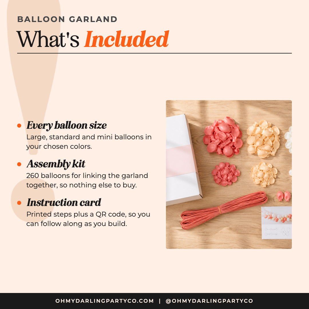 What's included with your balloon garland kit