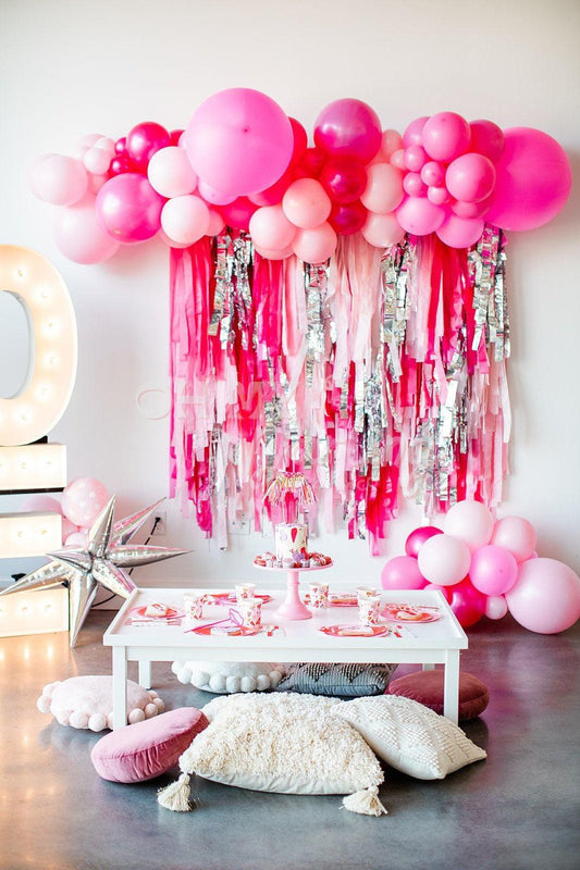 Barbie Fringe Backdrop-Fringe Backdrop-Party Decor-Oh My Darling Party Co-Oh My Darling Party Co-baby pink, bachelorette, bachelorette party, backdrops for party, balloon garlands, be my valentine, best sellers, birthday girl, blush, bridal shower, bubblegum, candy pink, cat party, dance, Default, florals, fringe garland, Fringe Streamers, girl baby shower, girl birthday, Girl Decor, girl party, girls day, girls just wanna have fun, girls night, Girly, girly birthday party, Girly Decor, Girly Party, magenta