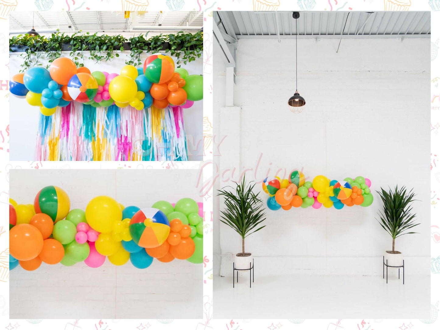 Beach Days Balloon Kit-Fringe Backdrop-Party Decor-Balloon Kits-Oh My Darling Party Co-balloon garland, balloon garlands, balloon kit, balloons, beach ball, beach balls, diy balloon kit, girl party, neons, party backdrops, PINK BACKDROP, pool party, summer party