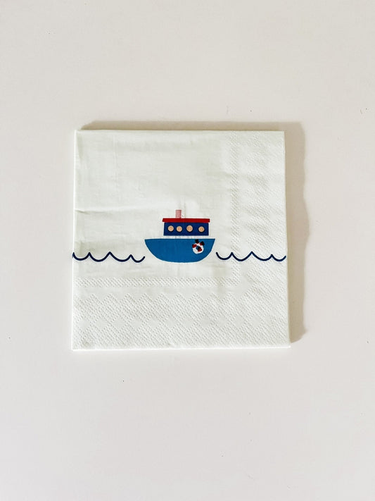 Boat Napkins Small-Fringe Backdrop-Party Decor-Josi James-Oh My Darling Party Co-birthday boy, boating, boats, boy party, boy party napkins, cocktail napkins, colorful napkins, Faire, Fishing, napkins paper, Nautical, paper napkins, party napkins, wave