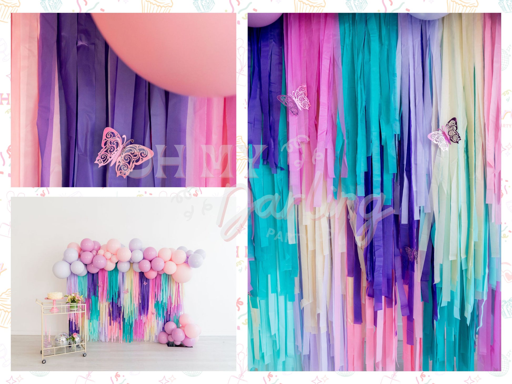 Butterfly Fringe Backdrop-Fringe Backdrop-Party Decor-Oh My Darling Party Co-Oh My Darling Party Co-1st birthday decor, baby in bloom, baby shower, baby shower decor, bachelorette, bachelorette backdro, bachelorette party, backdrops for party, balloon garland, balloon garlands, be my valentine, best sellers, birthday decor, birthday decorations, birthday party, boho nursery, boho party decor, boho tassel garland, bridal party, bridal shower, bridal shower decor, butterfly party, candy pink, christmas 22, co