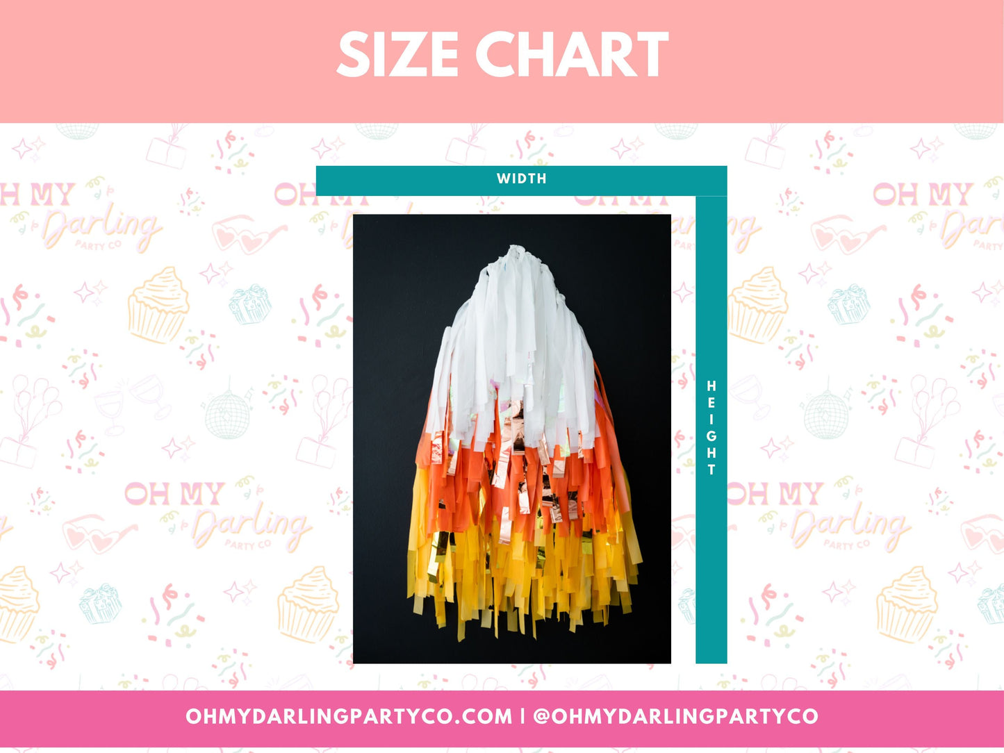 Candy Corn Shape Backdrop-Fringe Backdrop-Party Decor-Oh My Darling Party Co-Oh My Darling Party Co-1st birthday decor, baby shower decor, bachelorette, bachelorette backdro, bachelorette party, backdrops for party, balloon garland, balloon garlands, best sellers, birthday decor, birthday party, boho nursery, boho party decor, boho tassel garland, bridal shower, Candy, candy corn, cochella party decor, colorful backdrop, fiesta, fringe backdrop, fringe garland, fringe photo backdro, Fringe Streamers, gender