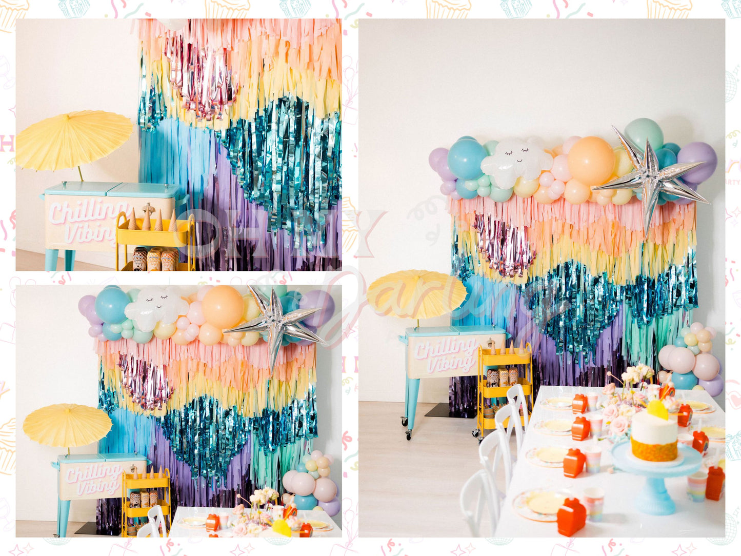 Candyfloss Rainbow Delight Backdrop-Fringe Backdrop-Party Decor-Oh My Darling Party Co-Oh My Darling Party Co-1st birthday decor, baby shower decor, bachelorette, bachelorette backdro, bachelorette party, backdrops for party, balloon garland, balloon garlands, best sellers, birthday decor, birthday decorations, birthday party, blush, boho nursery, boho party decor, boho rainbow, boho tassel garland, boy birthday, bridal shower, bright rainbow, bubblegum, buttercup, cochella party decor, colorful backdrop, d