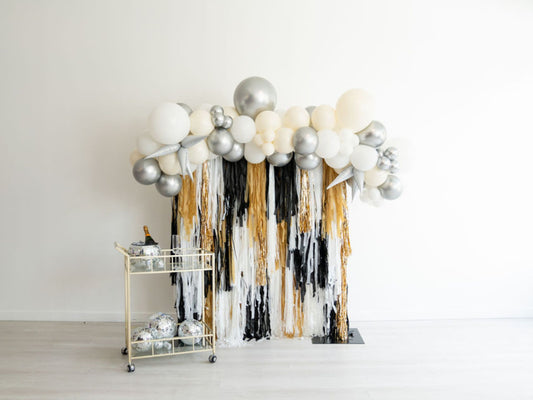 Celebrate Good Times Fringe Backdrop-Fringe Backdrop-Party Decor-Oh My Darling Party Co-Oh My Darling Party Co-50th birthday, 50th party decor, 60th birthday, backdrops for party, balloon garlands, black, black and silver party, black and white, black backdrops, boy party, cars, disco, fringe garland, Fringe Streamers, gold, GOLD BACKDROP, graduation, graduation party, halloween, homecoming, matte silver, metalic silver, metallic gold, milestone Birthday, milestone party, neutral, new years, new years decor